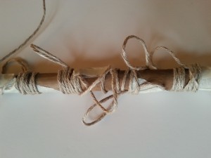Looped twine and masking tape